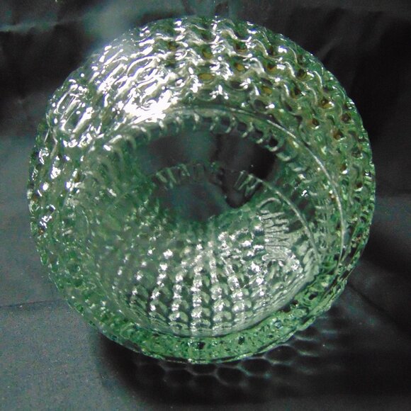 Vintage Bubble Glass Vase with indented circles throughout, 7.5 in tall - Picture 5 of 6